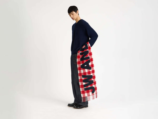 j.w.anderson Checkered logo scarf in red white