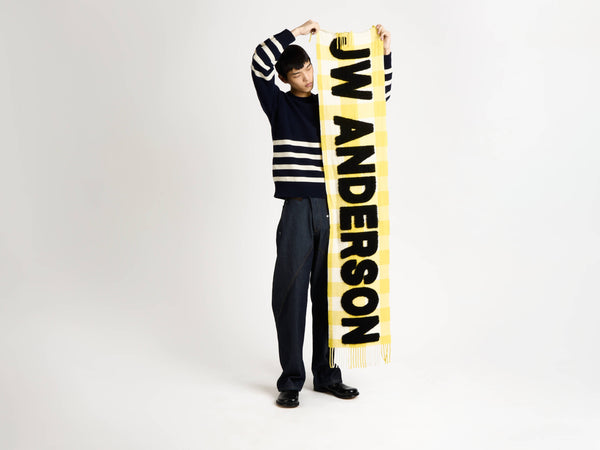 j.w.anderson Checkered logo scarf in yellow