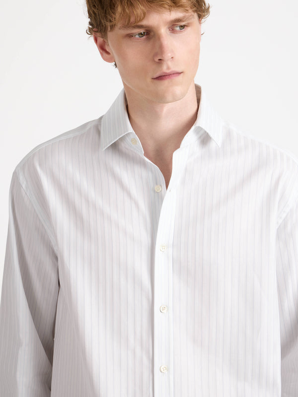 J.w.anderson Classic Dress Shirt In White & Blue