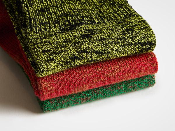 J.w.anderson Cotton Slub Sock In Bottle Green