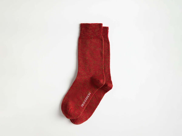 j.w.anderson Cotton slub sock in red