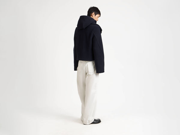 J.w.anderson Cropped Hooded Coat In Navy