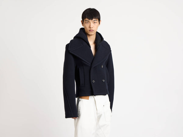 j.w.anderson Cropped hooded coat in navy