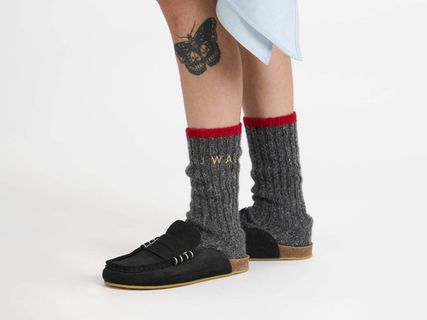 J.w.anderson Donegal Sock In Charcoal Melange