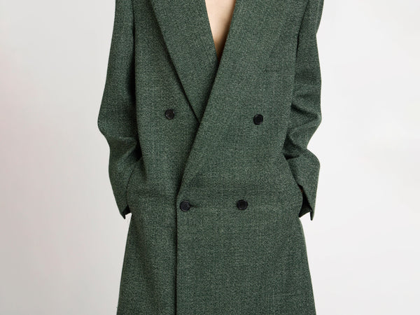 J.w.anderson Double Breasted Coat In Bottle Green