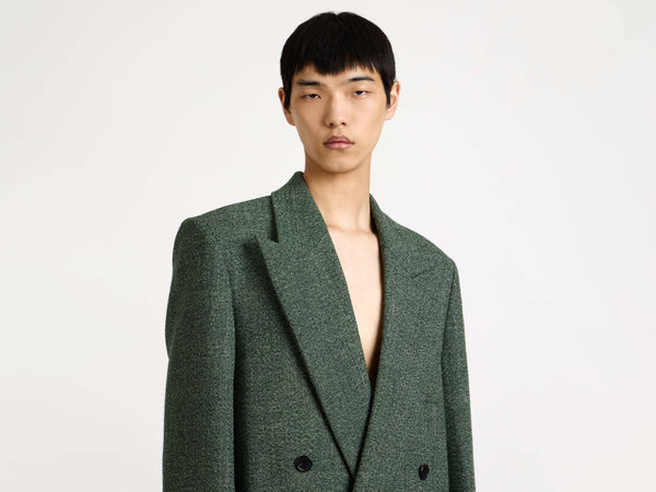 J.w.anderson Double Breasted Coat In Bottle Green