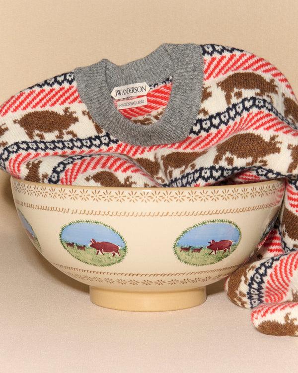 J.w.anderson Fairisle 'pig' Jumper In Red