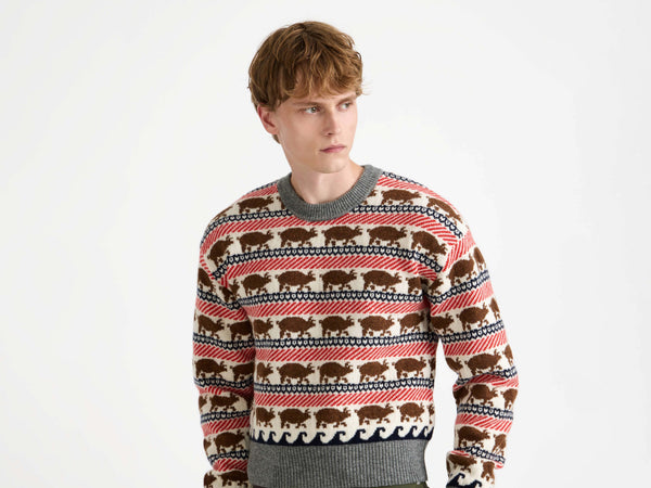J.w.anderson Fairisle 'pig' Jumper In Red