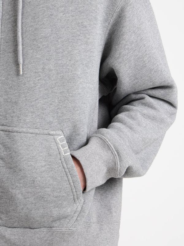 j.w.anderson Front zip hoodie in mid grey melange