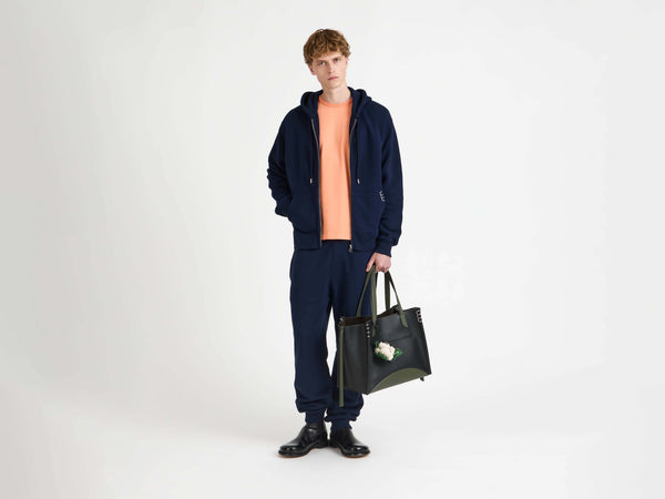 J.w.anderson Front Zip Hoodie In Navy