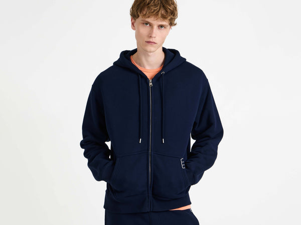 j.w.anderson Front zip hoodie in navy