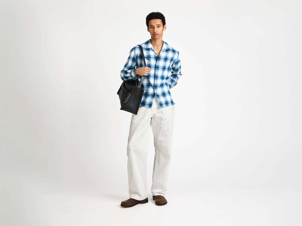 J.w.anderson Gradiant Checkered Shirt In Blue