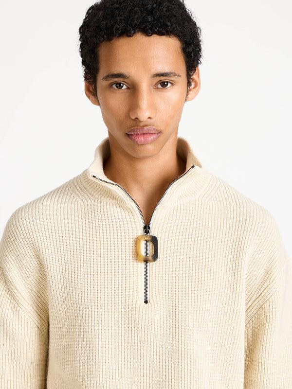 J.w.anderson Half Zip Jumper In Ivory