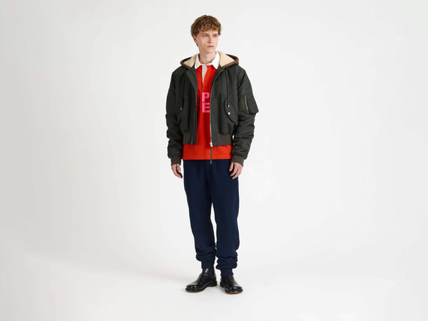 J.w.anderson Hooded Bomber Jacket In Dark Khaki