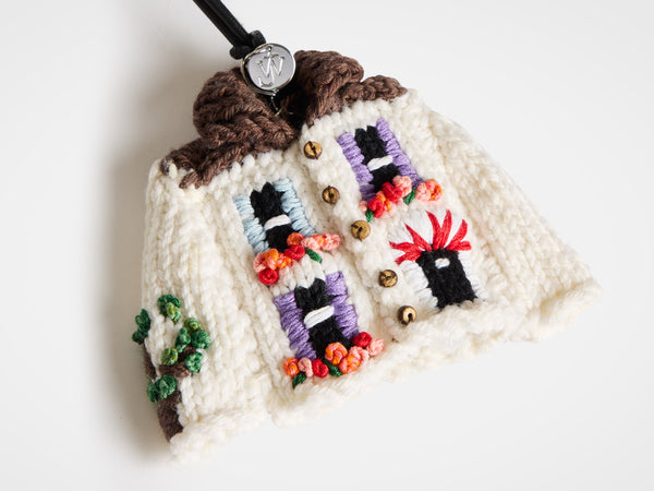 J.w.anderson Knitted House Cardigan Charm In White