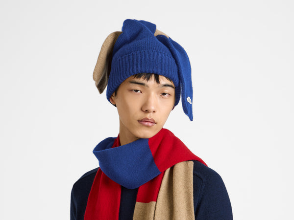 J.w.anderson Knotted Beanie Hat In Navy