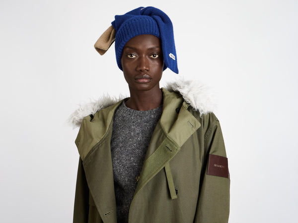 J.w.anderson Knotted Beanie Hat In Navy