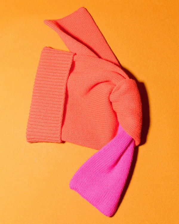 J.w.anderson Knotted Beanie Hat In Neon Orange