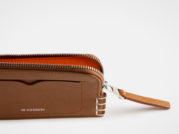 J.w.anderson Leather Loafer Zip Wallet In Tan