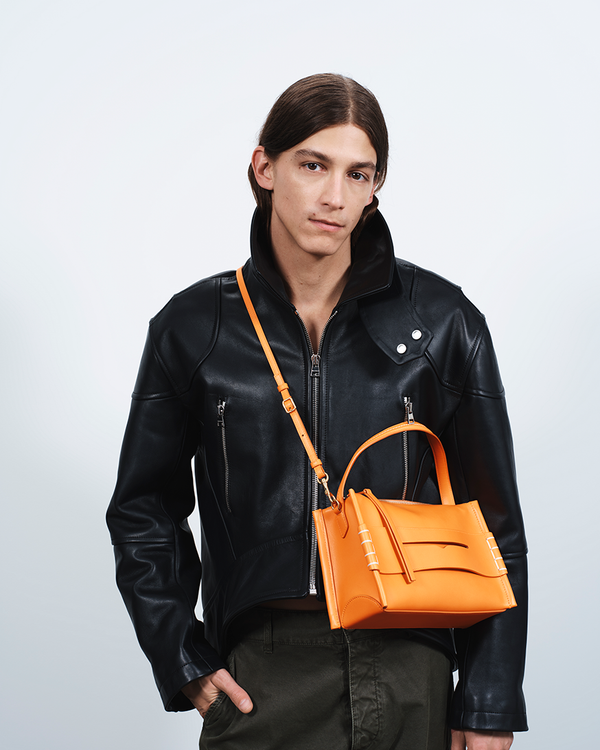 J.w.anderson Loafer Bag In Bright Orange Leather