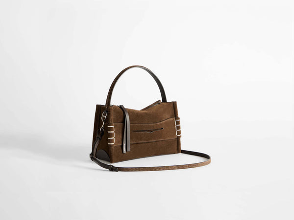 J.w.anderson Loafer Bag In Brown Suede