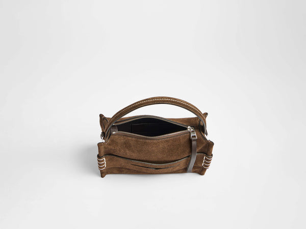 J.w.anderson Loafer Bag In Brown Suede