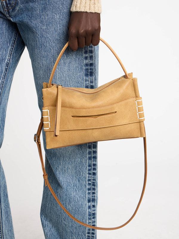 J.w.anderson Loafer Bag In Gold In Waxed Suede