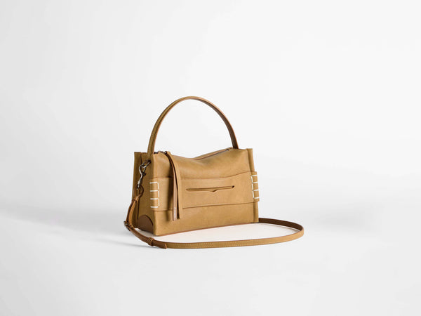 J.w.anderson Loafer Bag In Gold In Waxed Suede