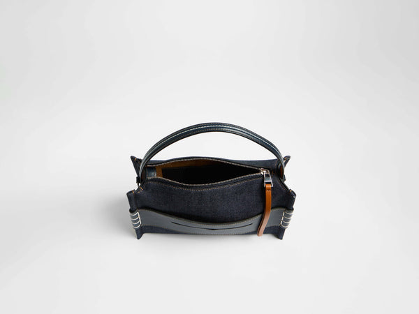 J.w.anderson Loafer Bag In Indigo Denim