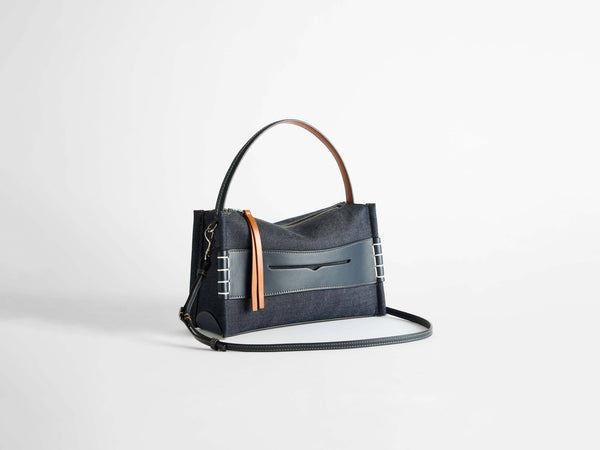 J.w.anderson Loafer Bag In Indigo Denim