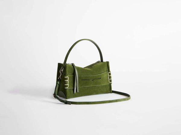 J.w.anderson Loafer Bag In Khaki Suede