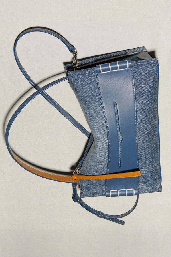 J.w.anderson Loafer Bag In Mid Blue Denim