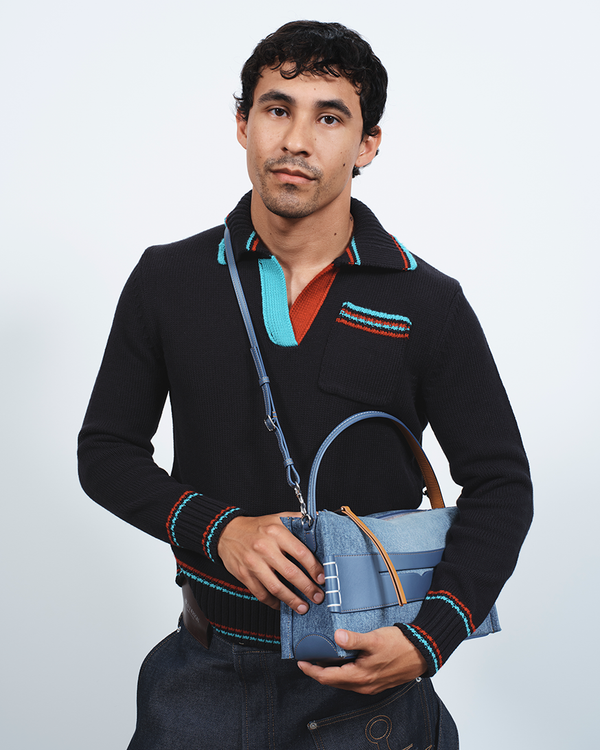 j.w.anderson Loafer bag in mid blue denim