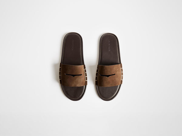 j.w.anderson Mens loafer slide mules in brown