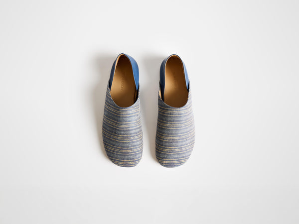 J.w.anderson Mens Slipper Mules In Navy & Off White
