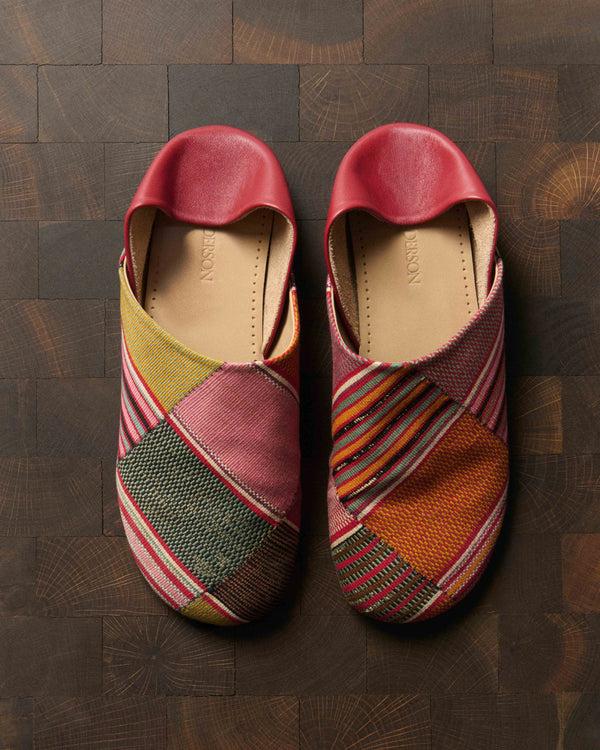 J.w.anderson Mens Slipper Mules In Red & Multi