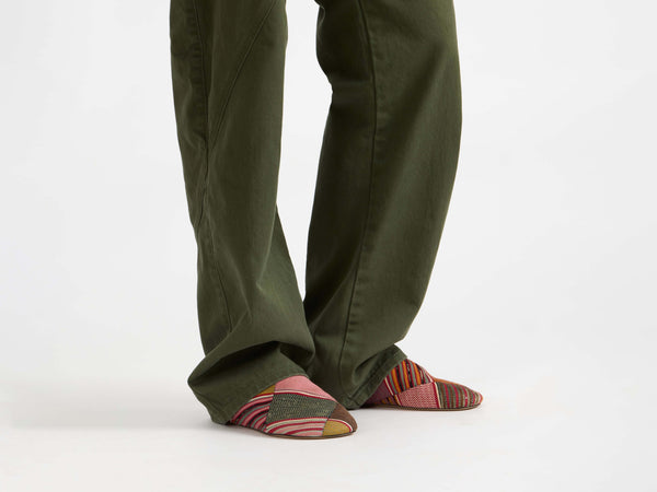 j.w.anderson Mens slipper mules in red & multi