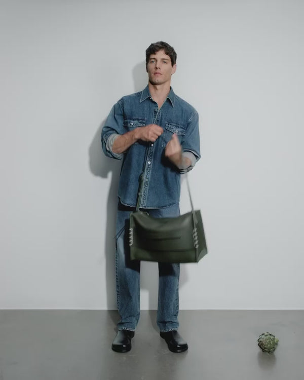 J.w.anderson Messenger Loafer Bag In Khaki Leather