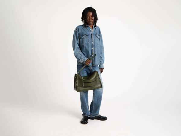 J.w.anderson Messenger Loafer Bag In Khaki Leather