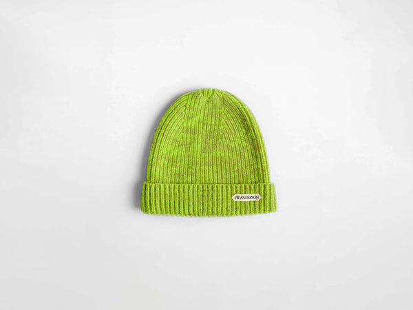 j.w.anderson Mouline beanie hat in neon yellow