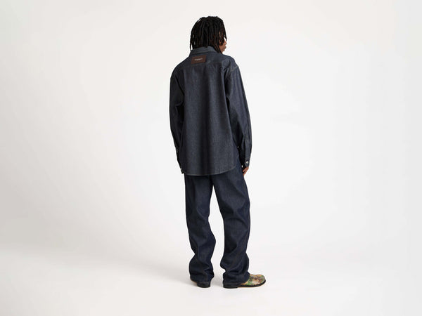 J.w.anderson Oversized Denim Shirt In Indigo