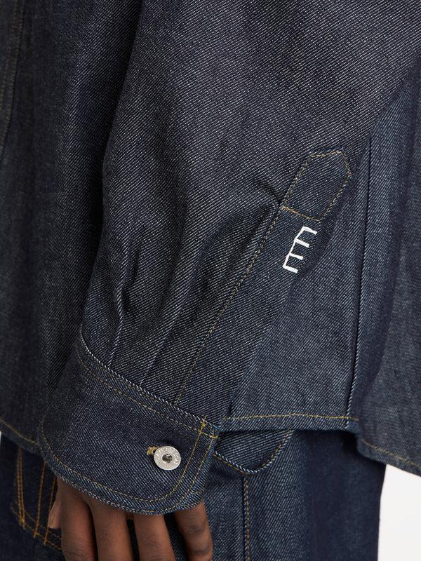 J.w.anderson Oversized Denim Shirt In Indigo