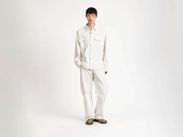 J.w.anderson Oversized Denim Shirt In White
