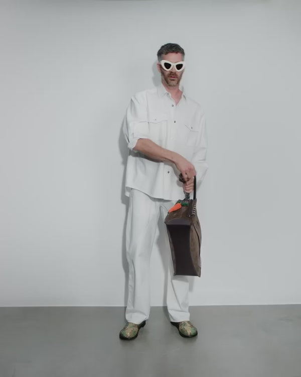 J.w.anderson Oversized Denim Shirt In White