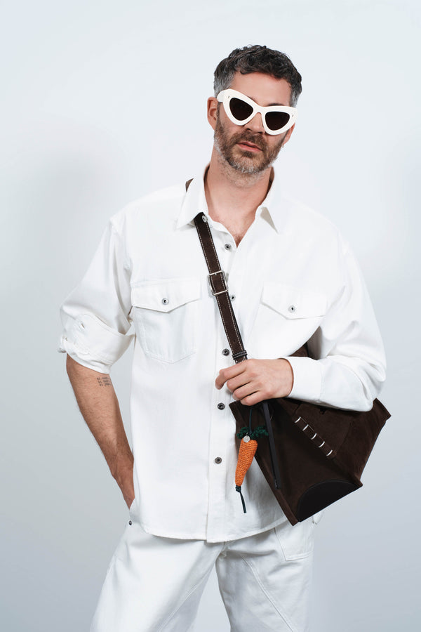 j.w.anderson Oversized denim shirt in white