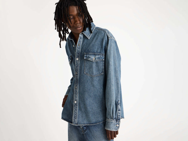 J.w.anderson Oversized Shirt In Mid Blue