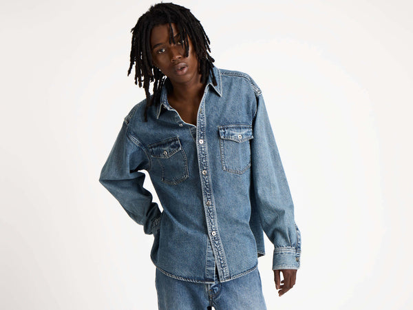 J.w.anderson Oversized Shirt In Mid Blue