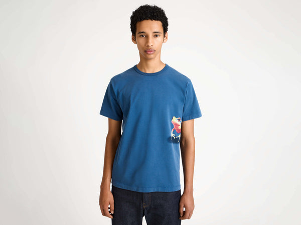 J.w.anderson Peeking Frog Tshirt In Mid Blue