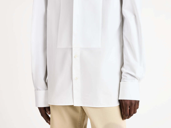 J.w.anderson Pleated Front Tuxedo Shirt In White