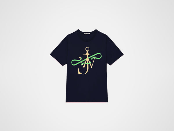 J.w.anderson Ribbon Anchor T Shirt In Navy